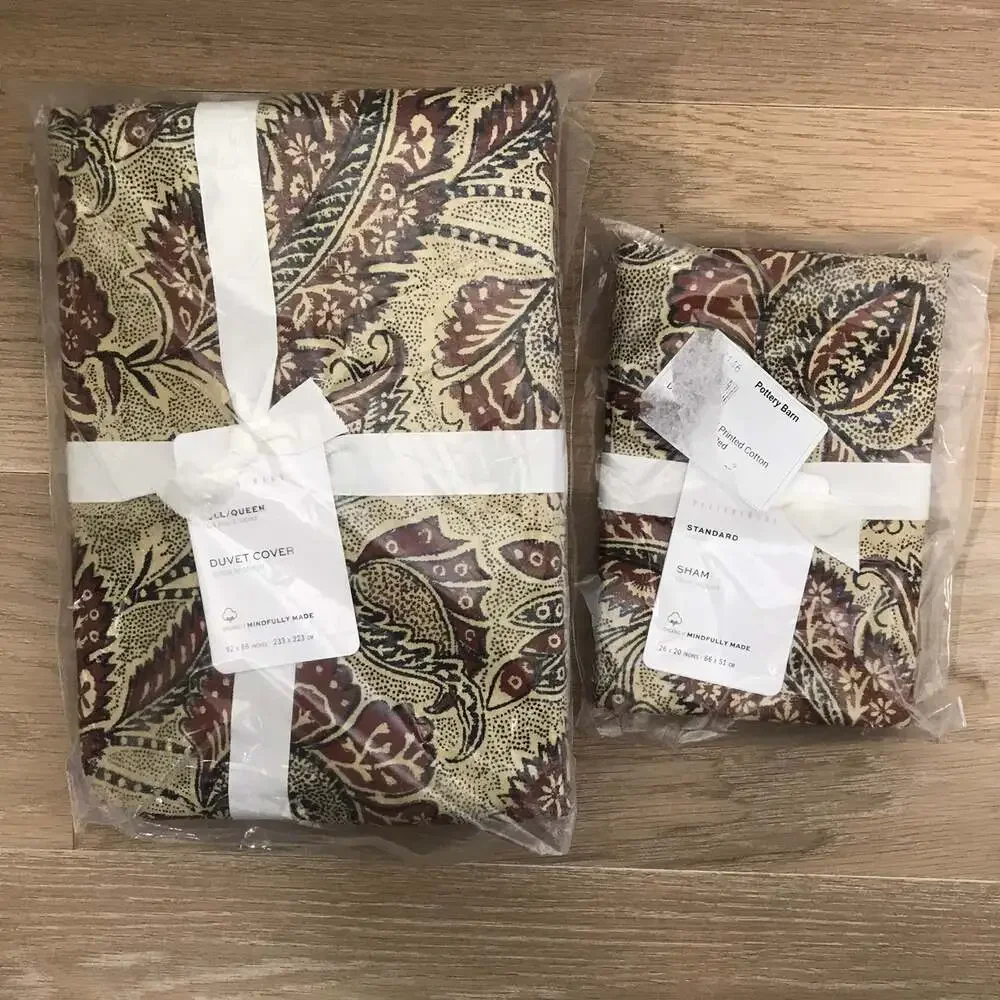 Pottery Barn Dottie Kalamkari F/Q Duvet & Standard Sham NEW